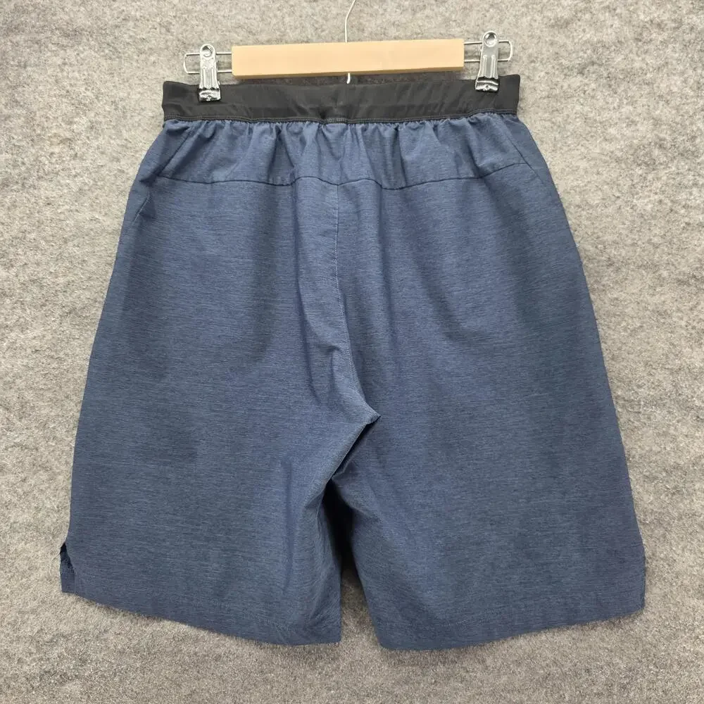 Adidas Shorts Mens Medium Blue Athletic Training Zip Pocket Logo Running